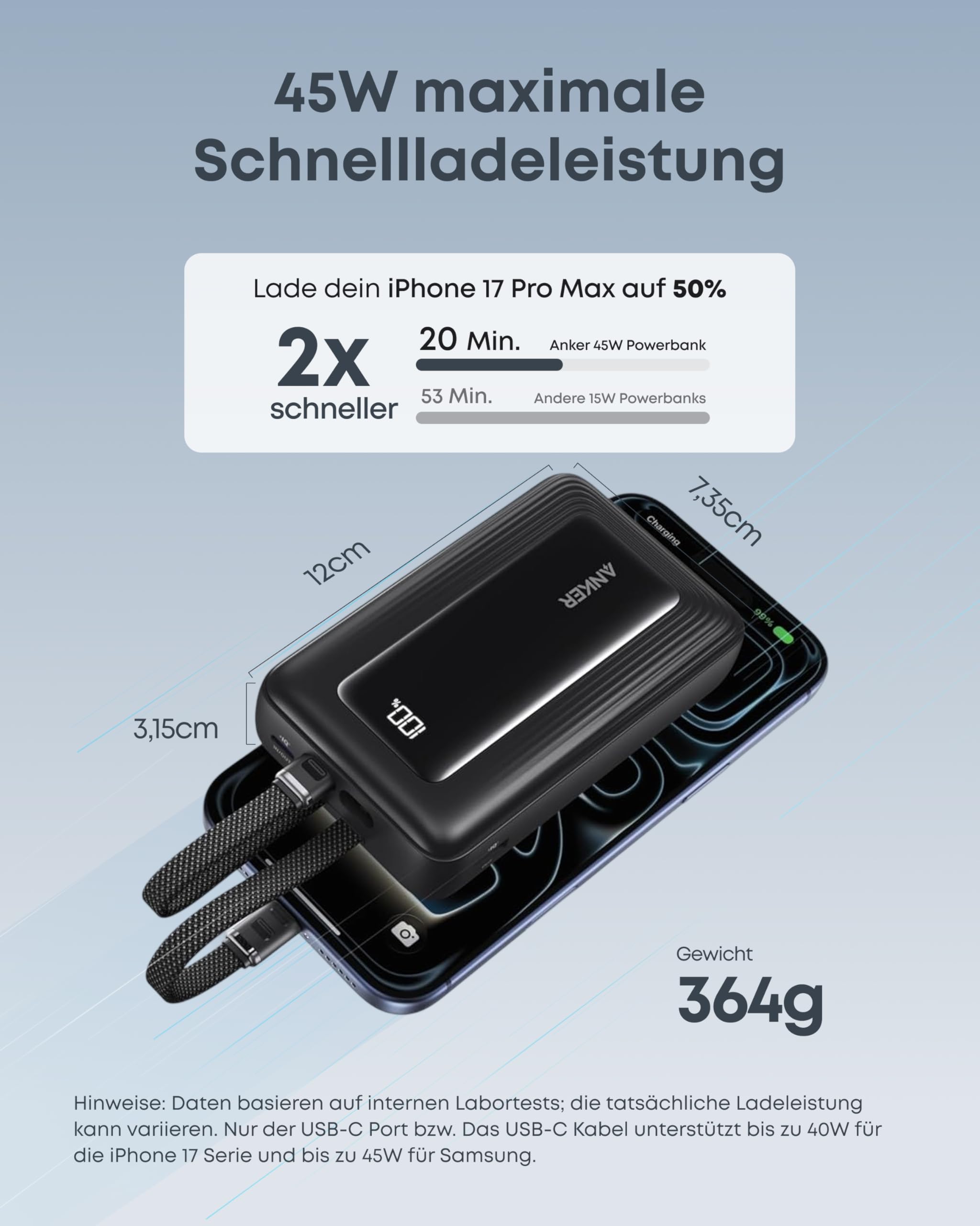 anker-zolo-powerbank-20000mah-45w-mit-2x-integriertem-usb-c-kabel image 3
