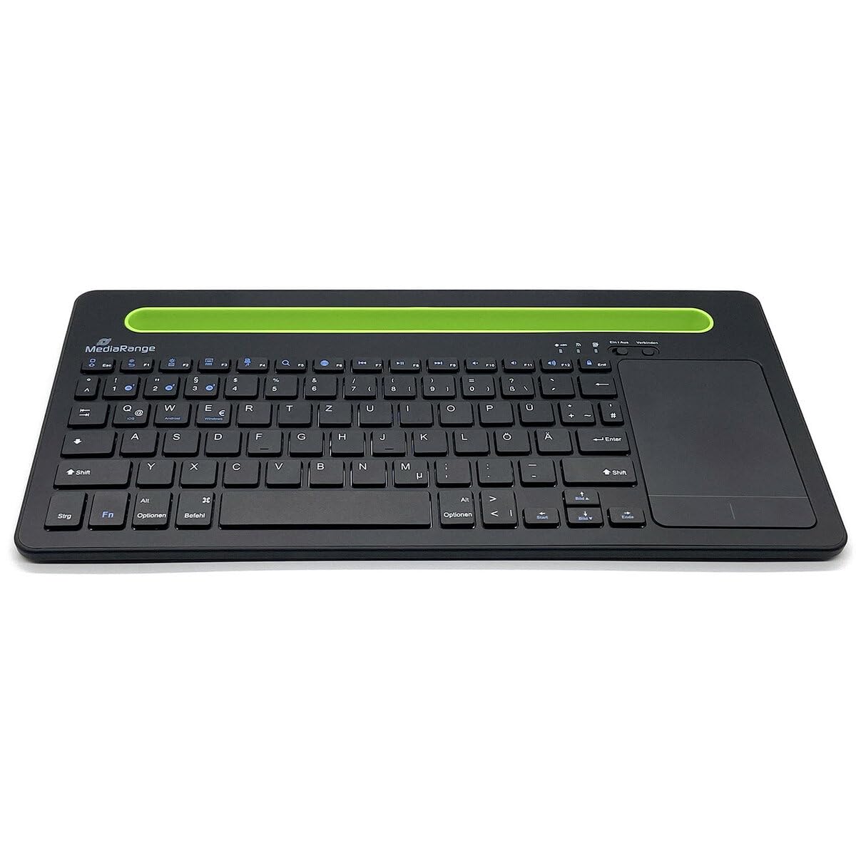 mediarange-funk-tastatur-qwertz-de-kompakt-78-tasten-mit-touchpad-gr-n image 1
