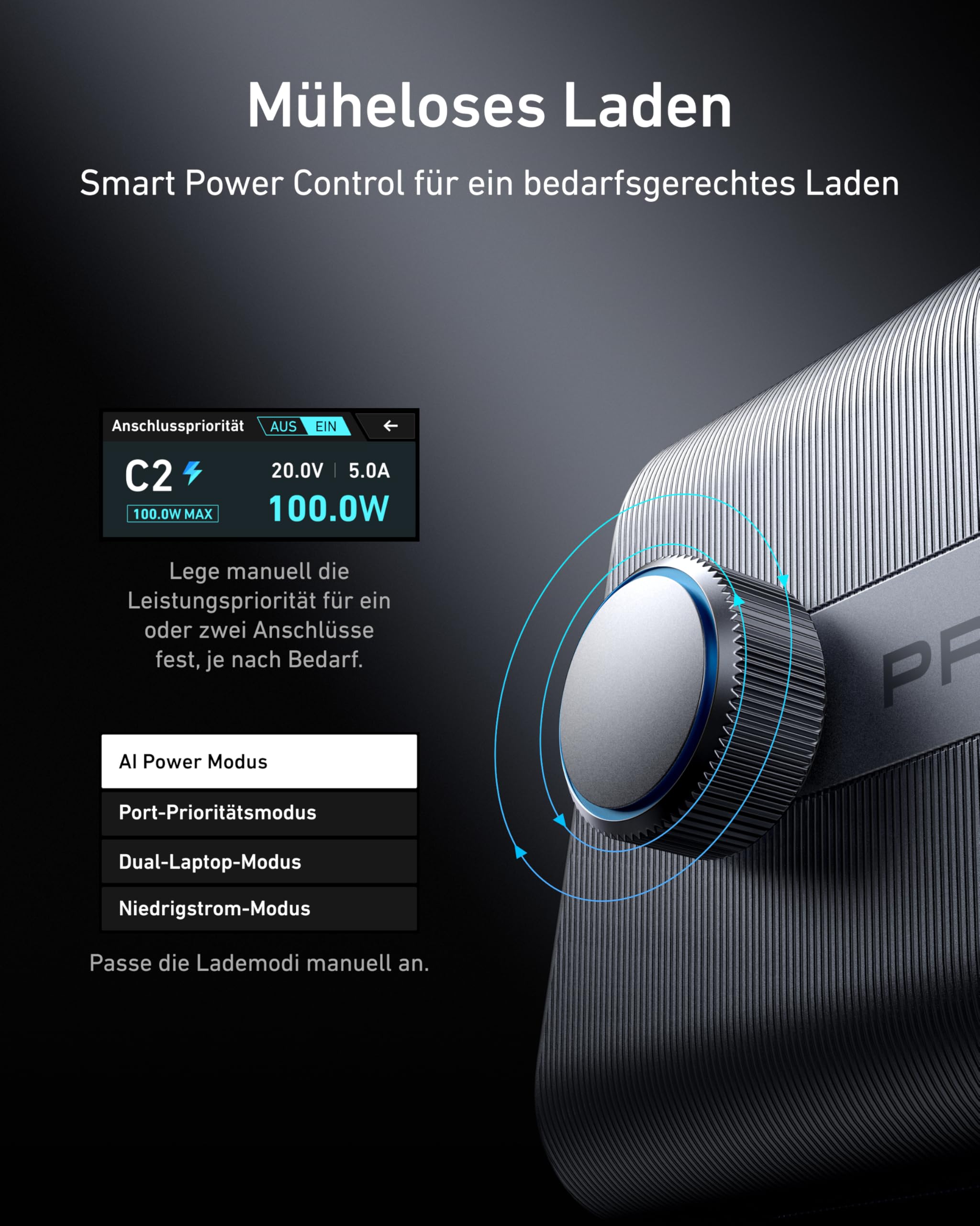 anker-prime-250w-6-port-gan-ladestation-usb-c-140w-mit-2-26-lcd-display-und-smar image 5