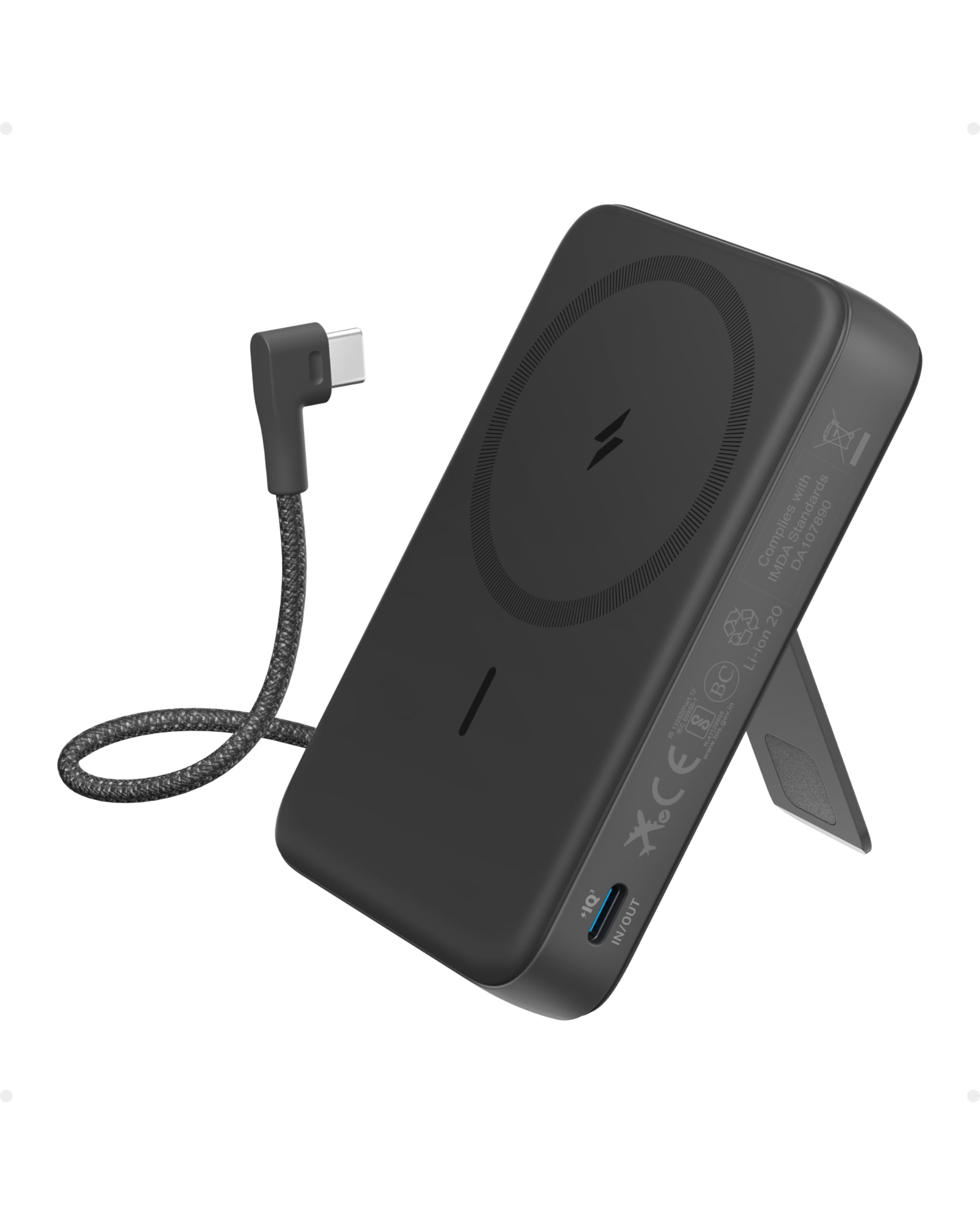 anker-zolo-10k-magnetische-powerbank-mit-usb-c-kabel-und-st-nder image 1