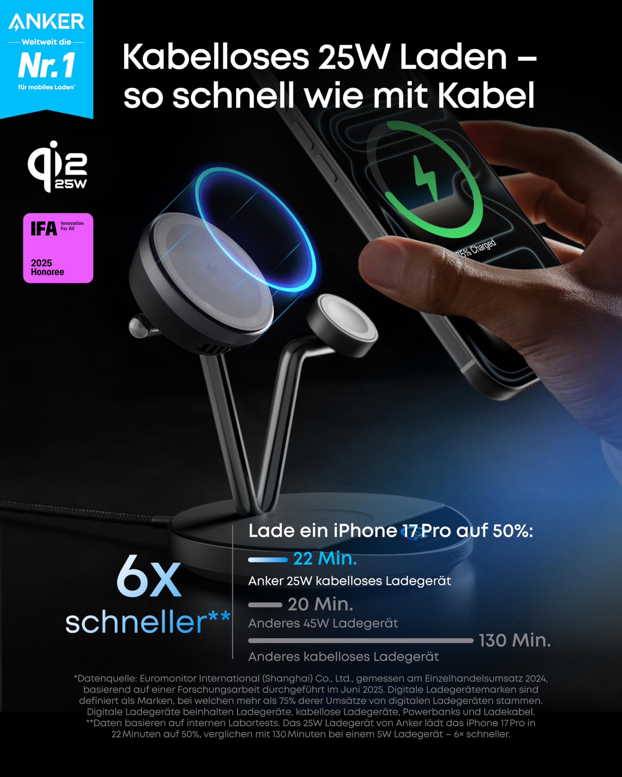 anker-prime-3-in-1-magsafe-ladestation-qi2-25w-mit-display image 3