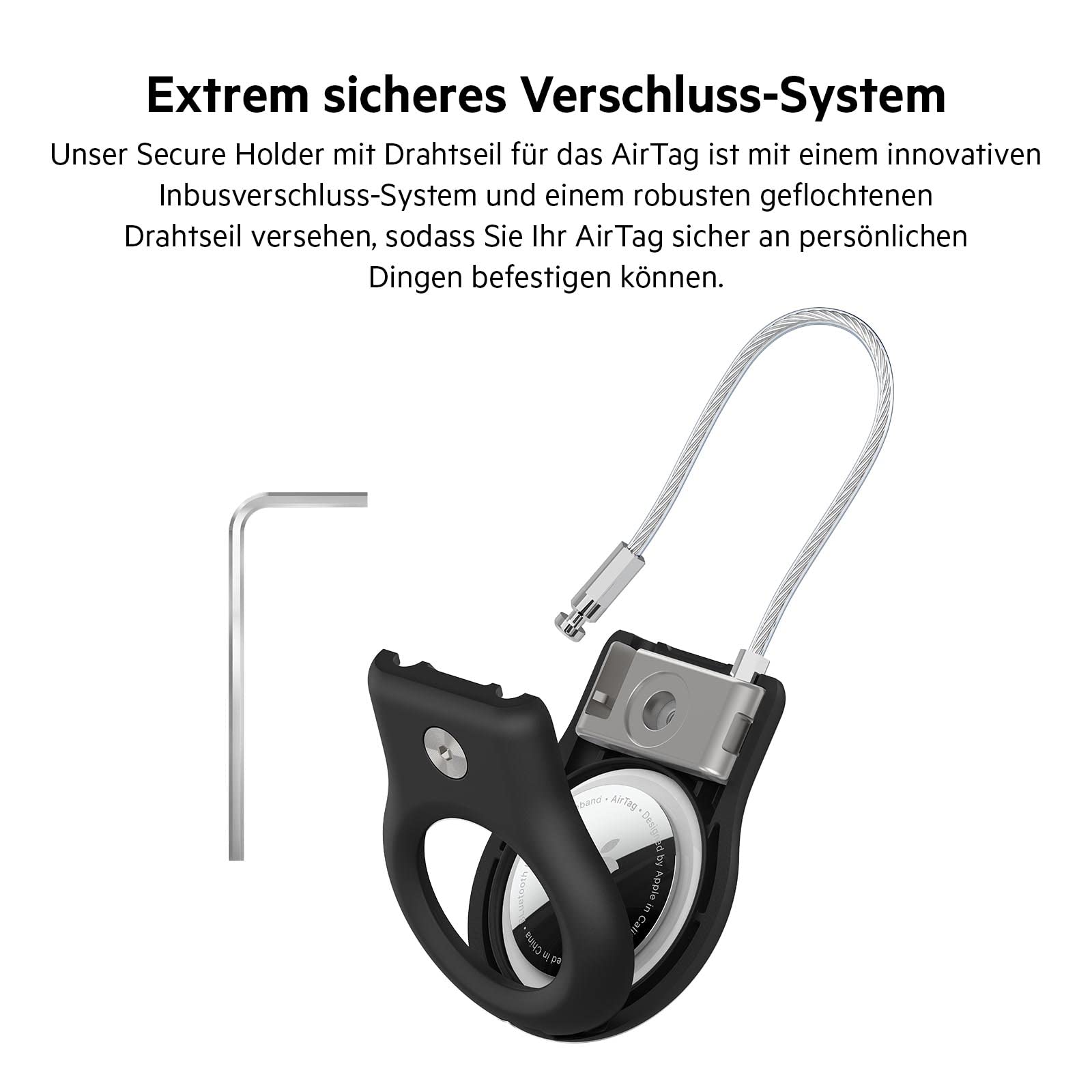 belkin-airtag-secure-holder-mit-drahtseil-schwarz image 2