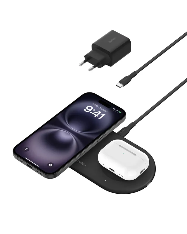belkin-boostcharge-pro-2-in-1-qi2-ladestation-15w-schwarz image 1