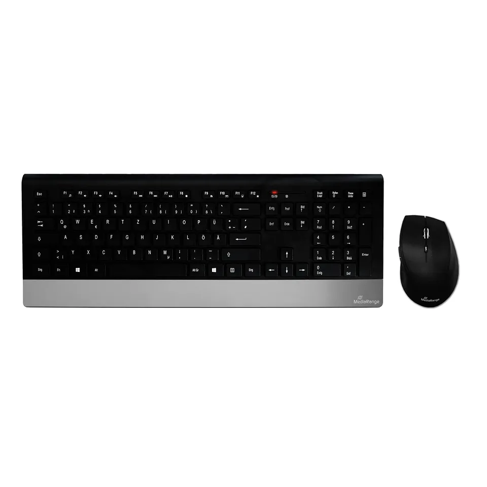 mediarange-highline-funk-tastatur-und-maus-set-qwertz-schwarz-silber image 1