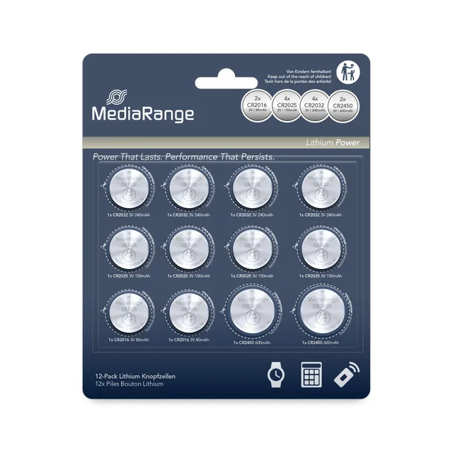 mediarange-lithium-knopfzellen-set-12er-pack-cr2016-cr2025-cr2032-cr2450 image 1
