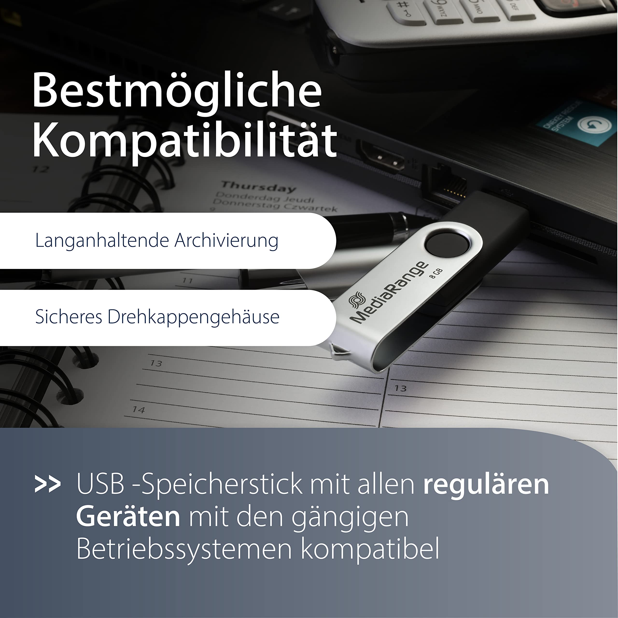 mediarange-usb-stick-usb-2-0-16gb-schwarz-drehkappe image 4