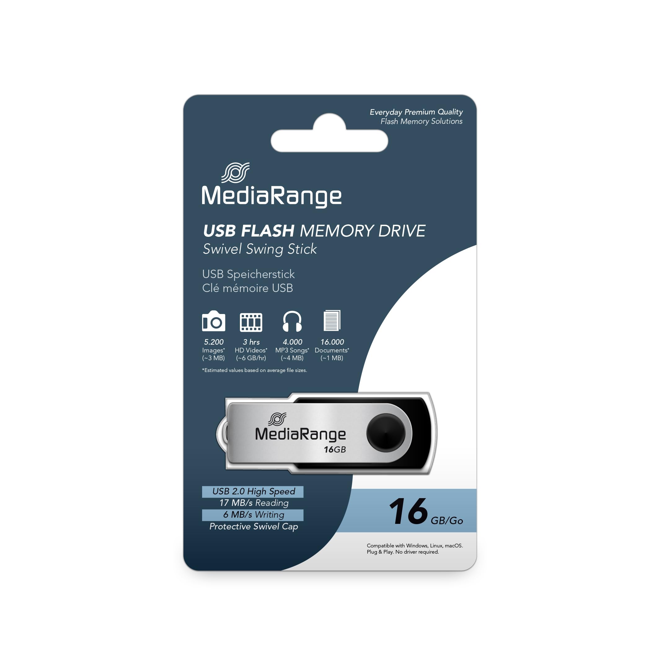 mediarange-usb-stick-usb-2-0-16gb-schwarz-drehkappe image 6