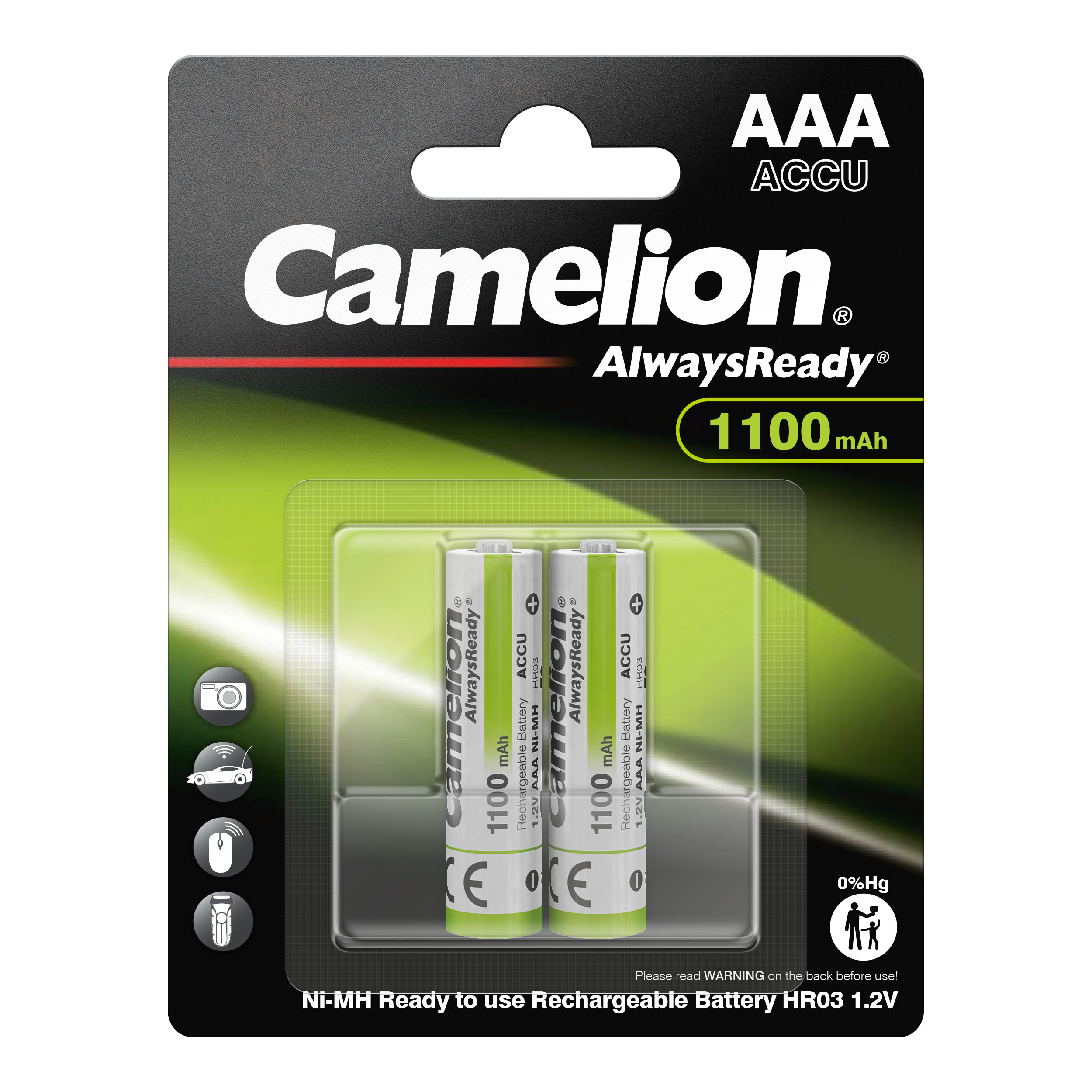 camelion-alwaysready-hr03-aaa-1100mah-ni-mh-2er-pack-bp2 image 1