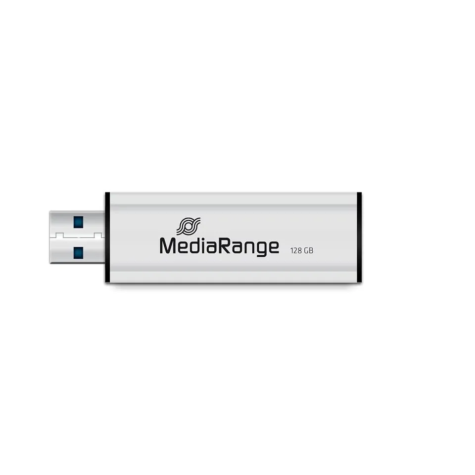mediarange-usb-stick-128gb-usb-3-2-gen-1-silber-mit-schiebemechanismus image 1