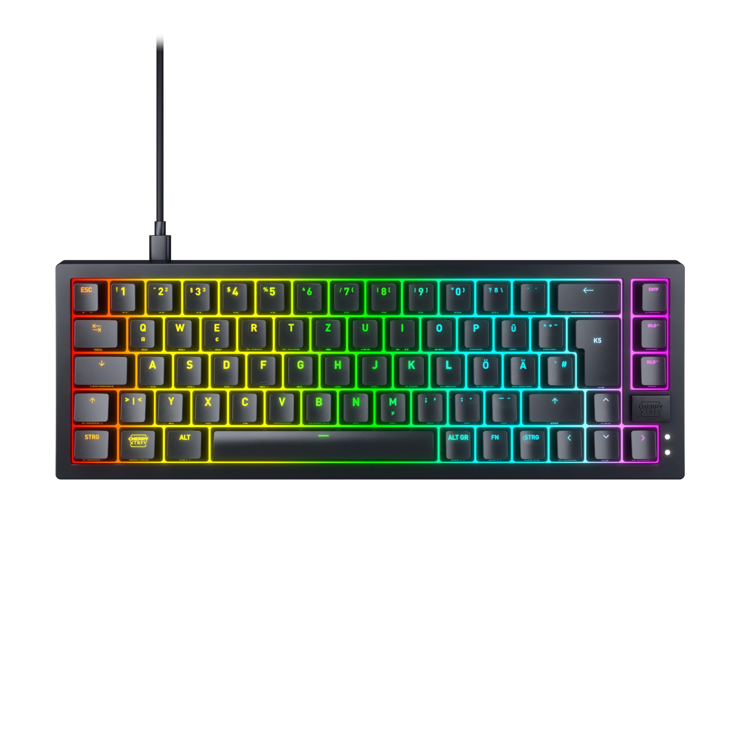 cherry-xtrfy-k5v2-compact-65-gaming-tastatur-qwertz-mx2a-red-schwarz image 1