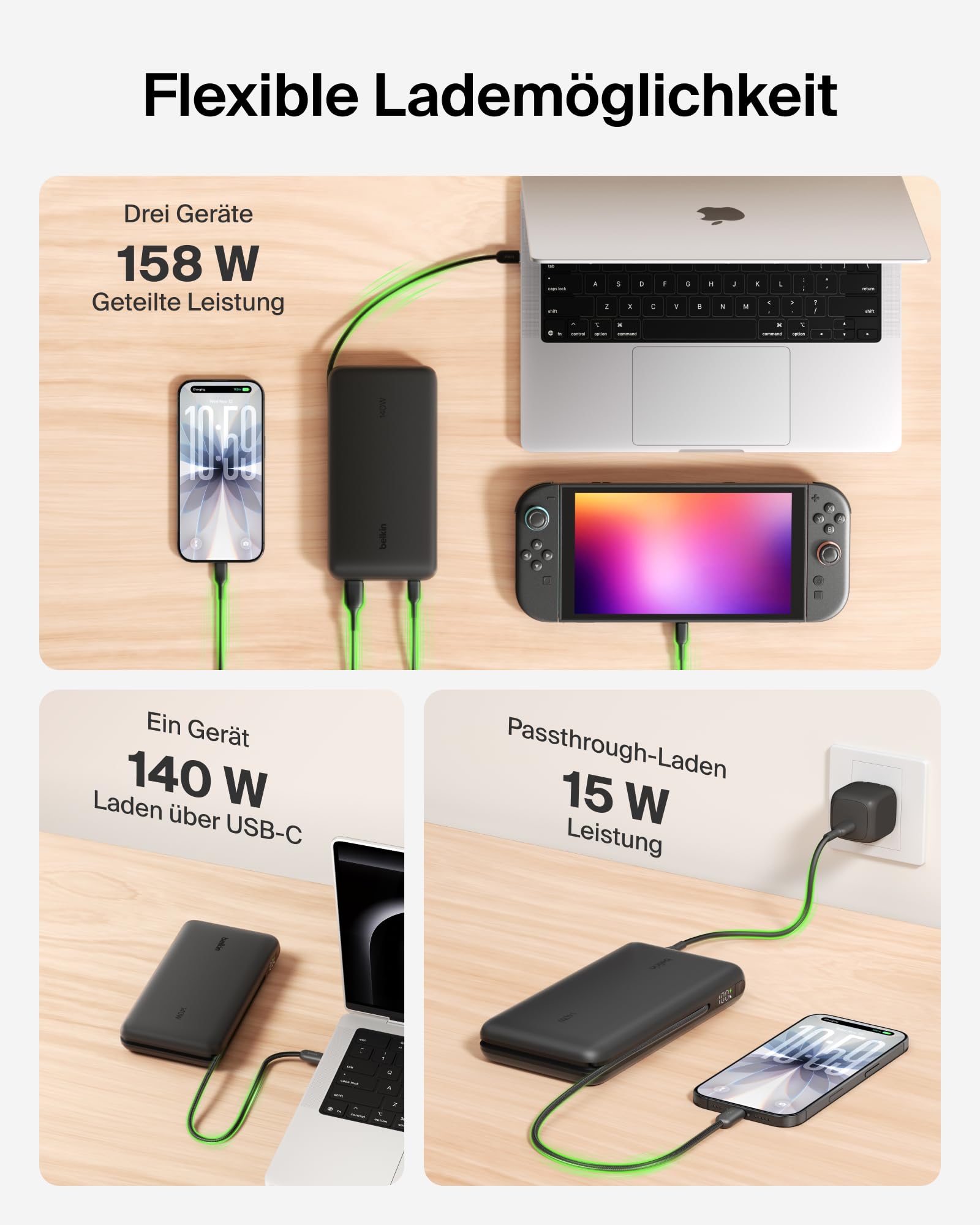 belkin-ultracharge-pro-power-bank-25000mah-158w-usb-c-laptop-schwarz image 4