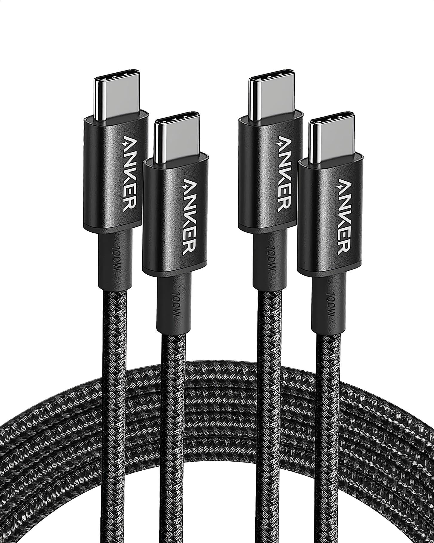 anker-100w-usb-c-kabel-2x-1-8m-pd-3-0-nylon-schwarz image 1