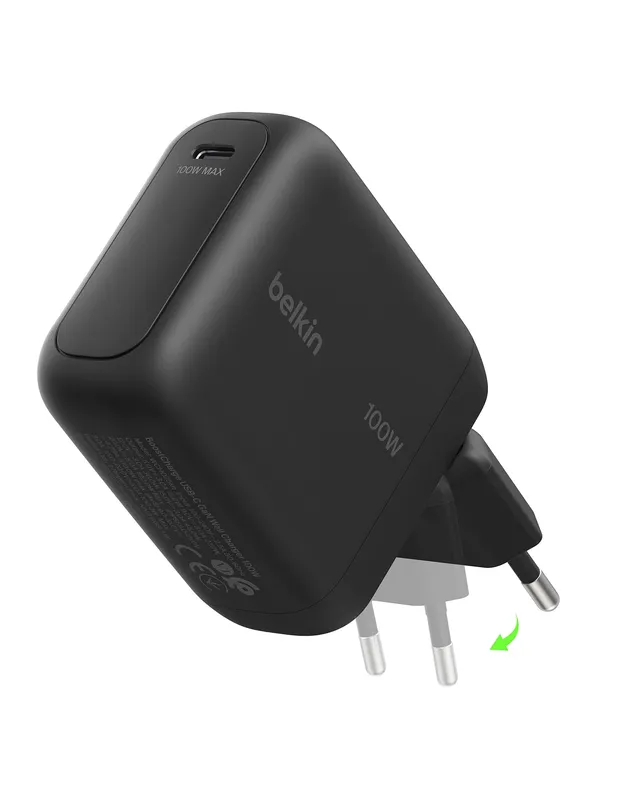 belkin-boostcharge-usb-c-gan-ladeger-t-100w-mit-klappstecker-schwarz image 1