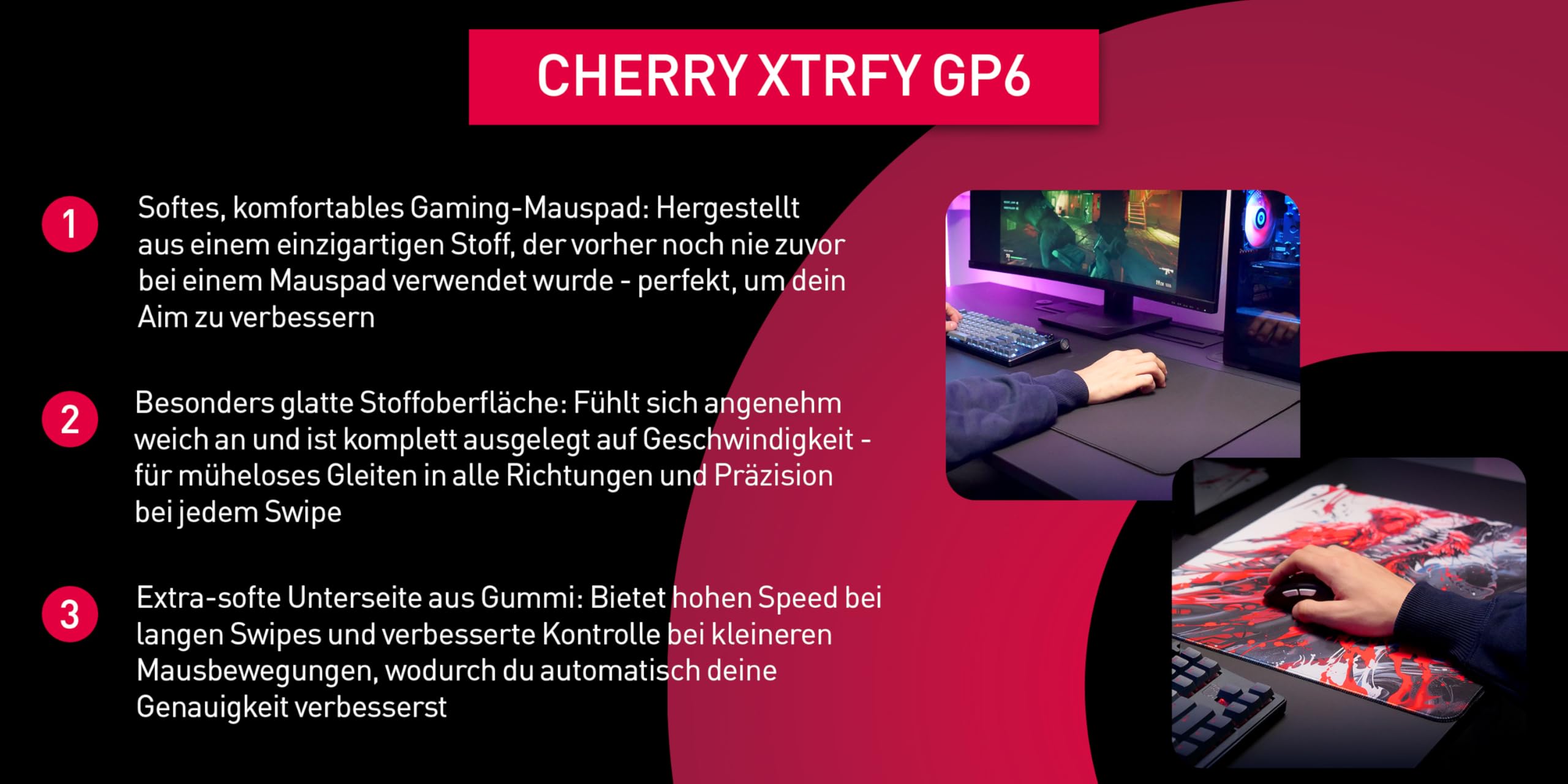 cherry-xtrfy-gp6-gaming-mauspad-stoff-460-x-400-x-4-mm-hydrus-red image 2