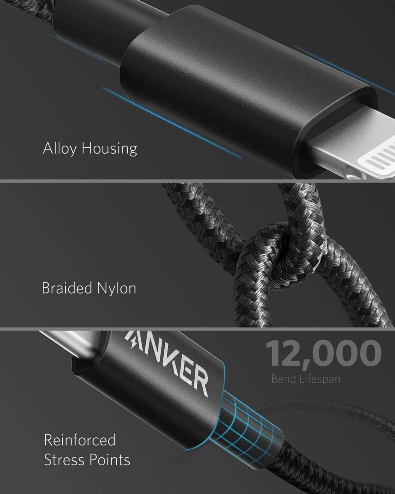 anker-331-usb-c-auf-lightning-kabel-100cm-nylon-schwarz image 5