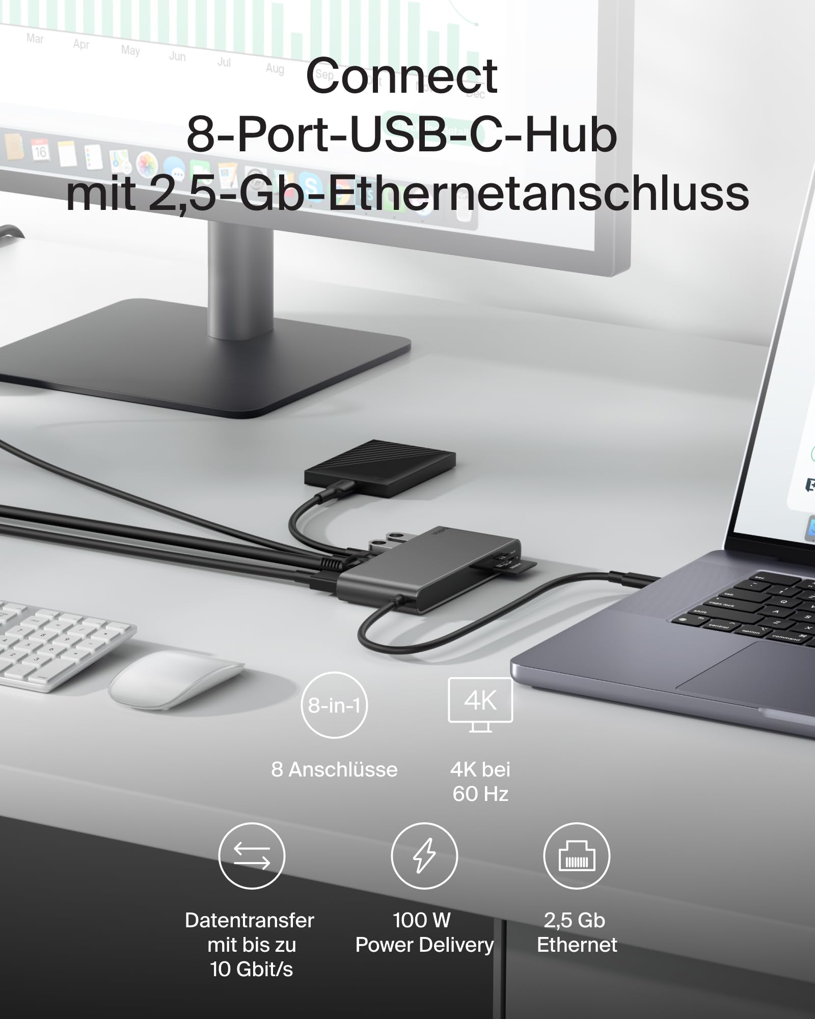 belkin-connect-8-in-1-usb-c-hub-4k-60hz-100w-grau image 2