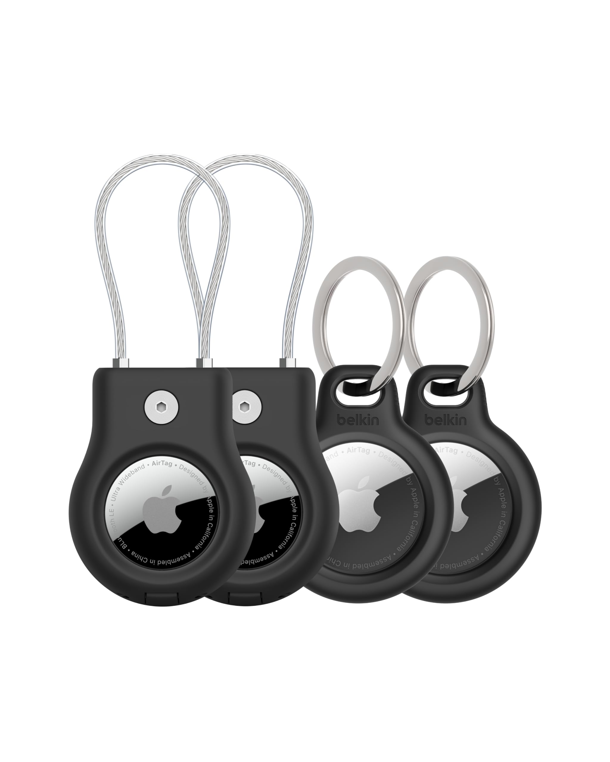 belkin-apple-airtag-secure-holder-mit-schl-sselring-schwarz-4er-pack image 1