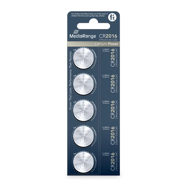 mediarange-lithium-knopfzellen-cr2016-3v-5er-pack image 1
