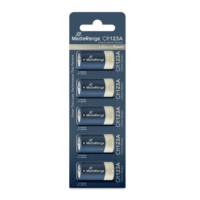 mediarange-lithium-batterie-cr123a-3v-1300mah-5er-pack image 1