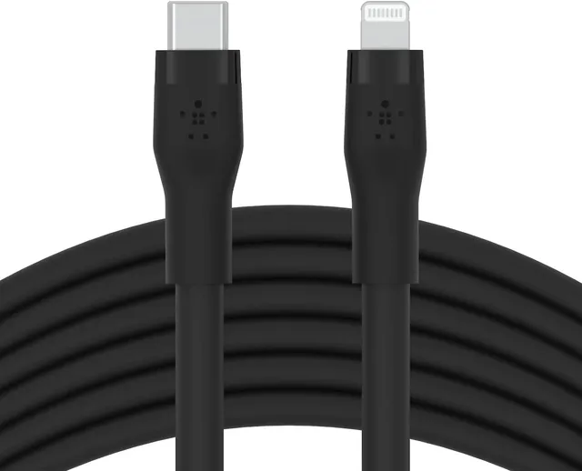 belkin-boostcharge-flex-silikon-usb-c-auf-lightning-kabel-3-m-20w-mfi-schwarz image 1