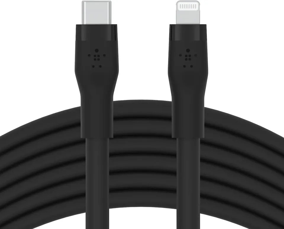 belkin-boostcharge-flex-silikon-usb-c-auf-lightning-kabel-3-m-20w-mfi-schwarz image 1