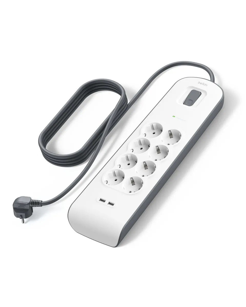 belkin-8-fach-steckdosenleiste-mit-berspannungsschutz-und-2x-usb-a-2-4a-2-m image 1