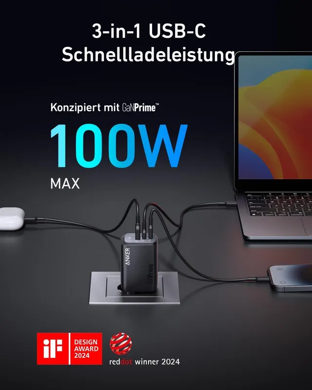 anker-prime-100w-usb-c-ladeger-t-gan-3-port-pps-klappbar image 1