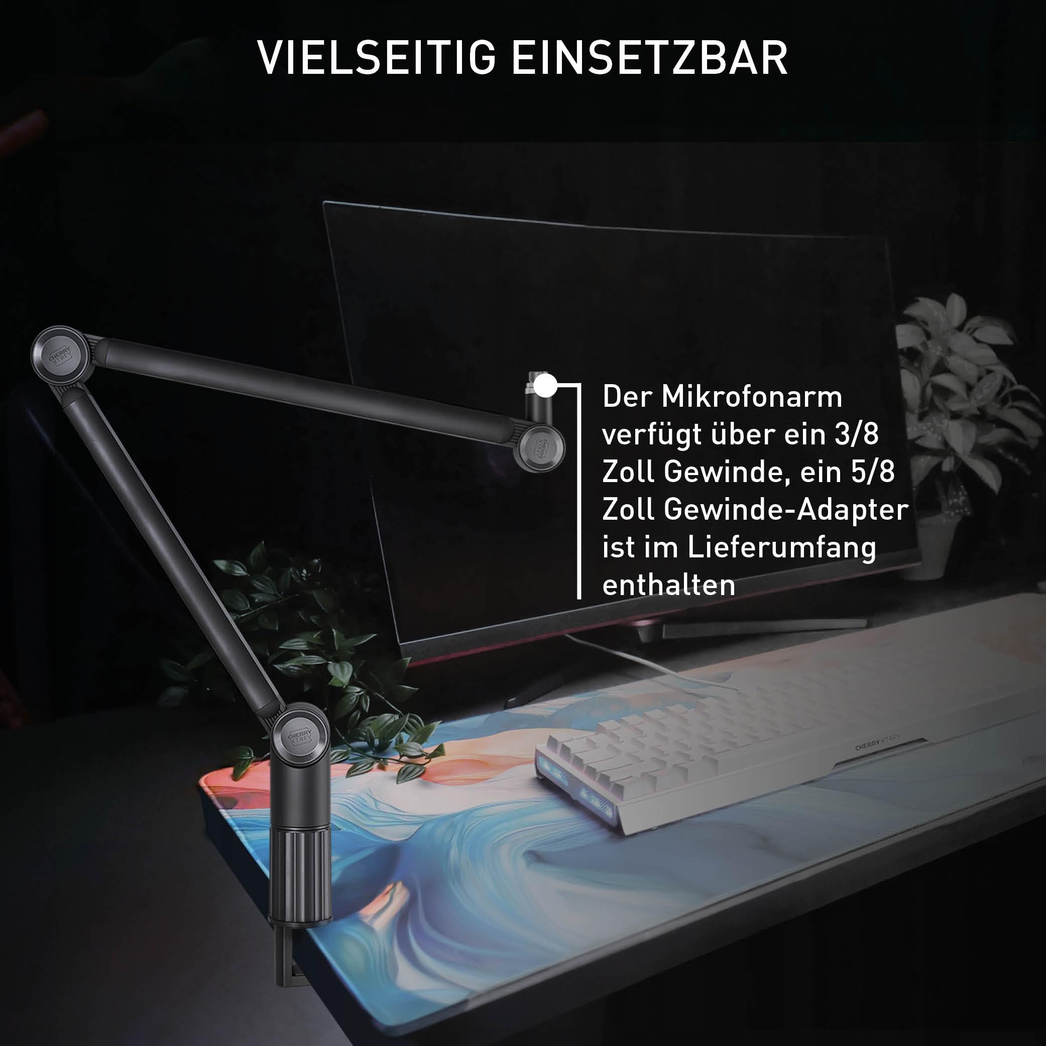 cherry-xtrfy-ngale-boom-arm-mikrofonarm-aluminium-schwarz image 6
