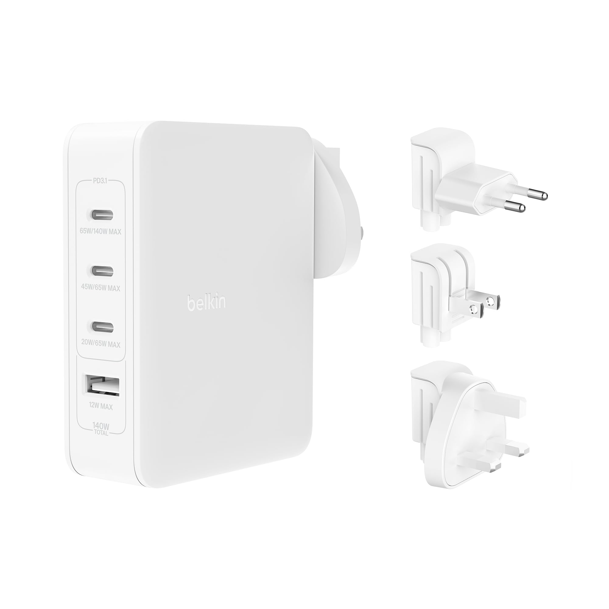 belkin-140w-4-port-gan-ladeger-t-usb-c-pd-usb-a-mit-reise-steckern image 1