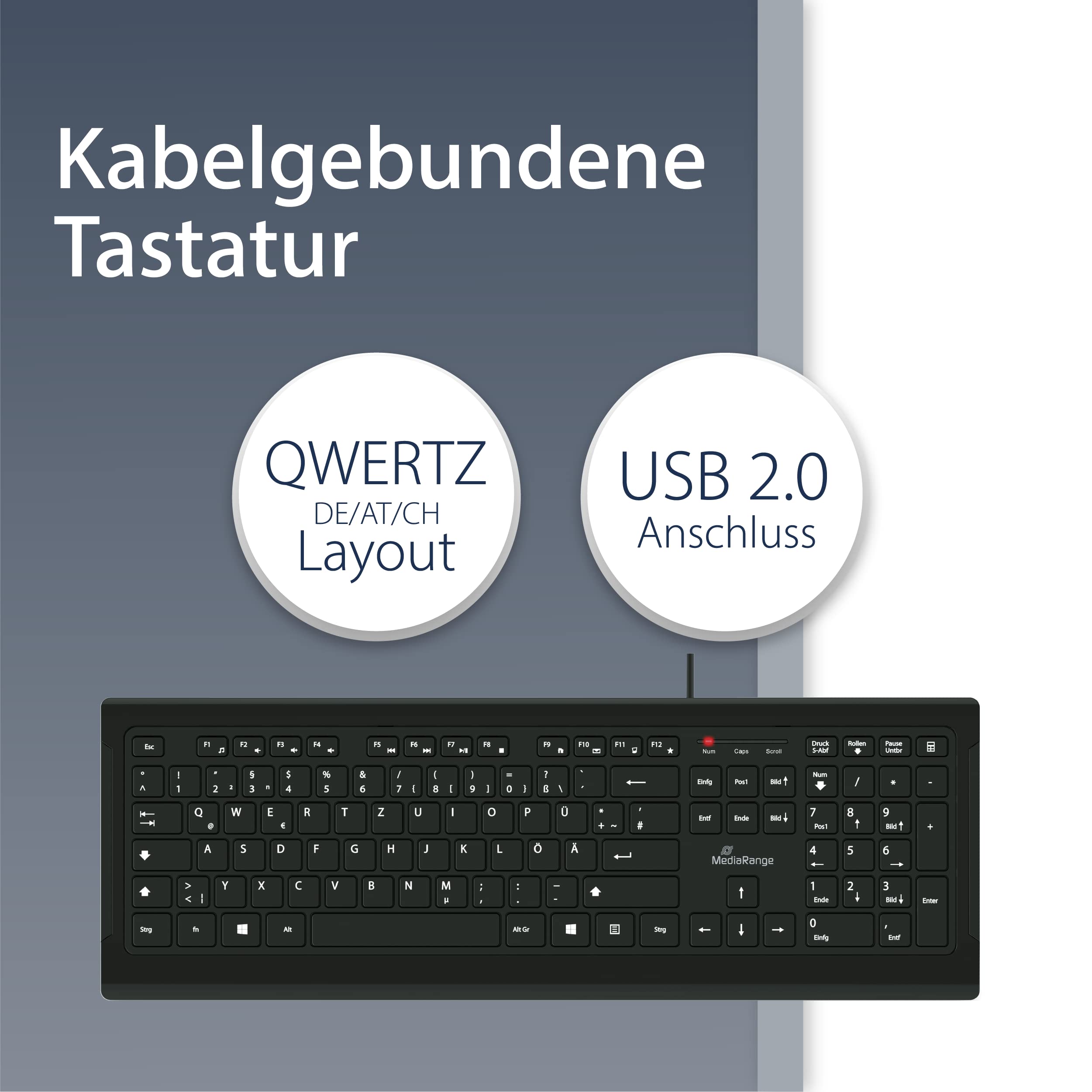 mediarange-professional-line-tastatur-kabel-qwertz-de-vollformat-schwarz image 2