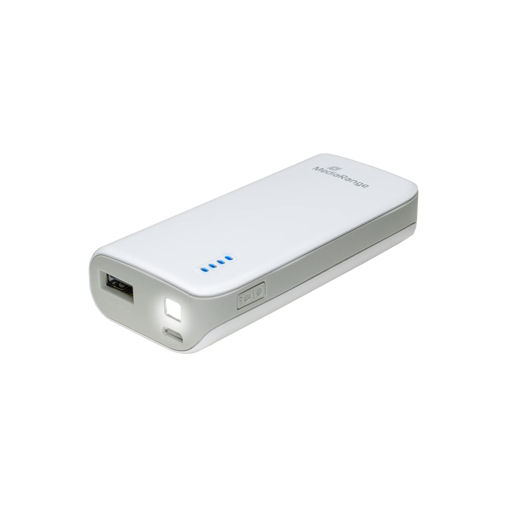 mediarange-powerbank-5-200-mah-mit-led-taschenlampe-usb-a-wei-grau image 5