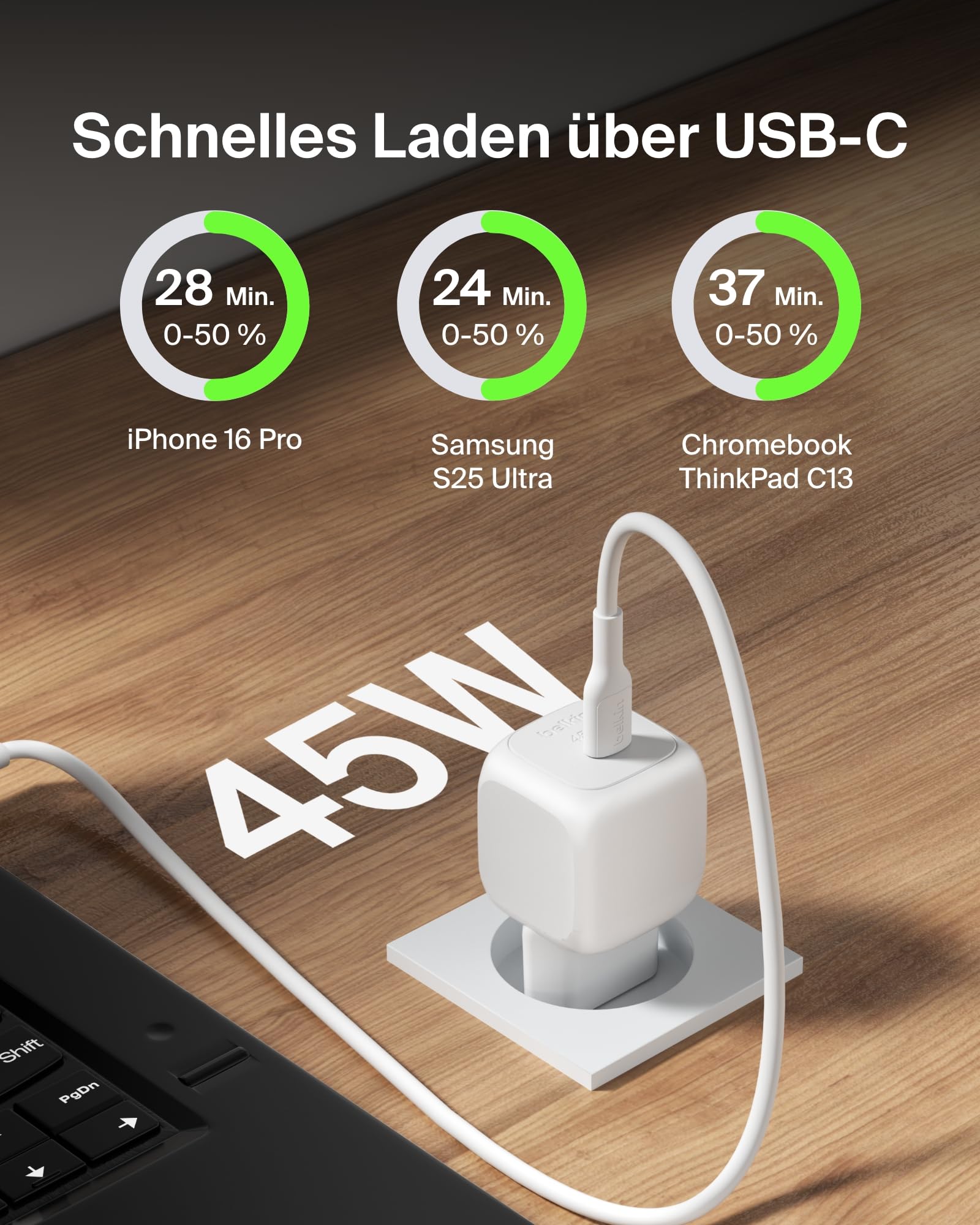 belkin-boostcharge-45w-usb-c-pd-schnellladeger-t-wei image 2