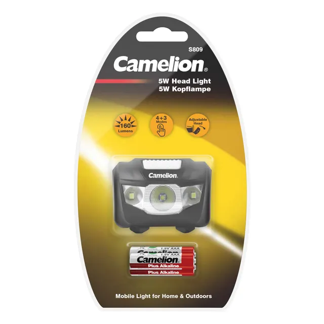 camelion-led-stirnlampe-s809-db-5w-160-lumen image 1