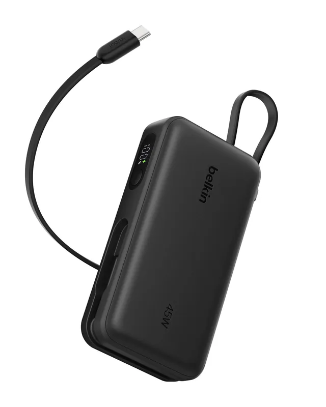 belkin-ultracharge-10000mah-powerbank-45w-mit-integriertem-usb-c-kabel-und-displ image 1