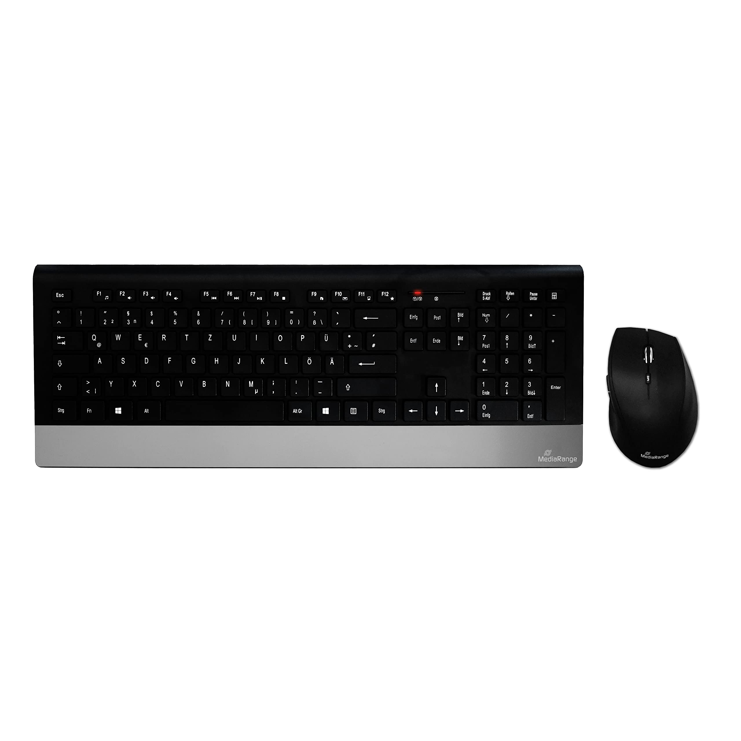 mediarange-highline-funk-tastatur-und-maus-set-qwertz-schwarz-silber image 1