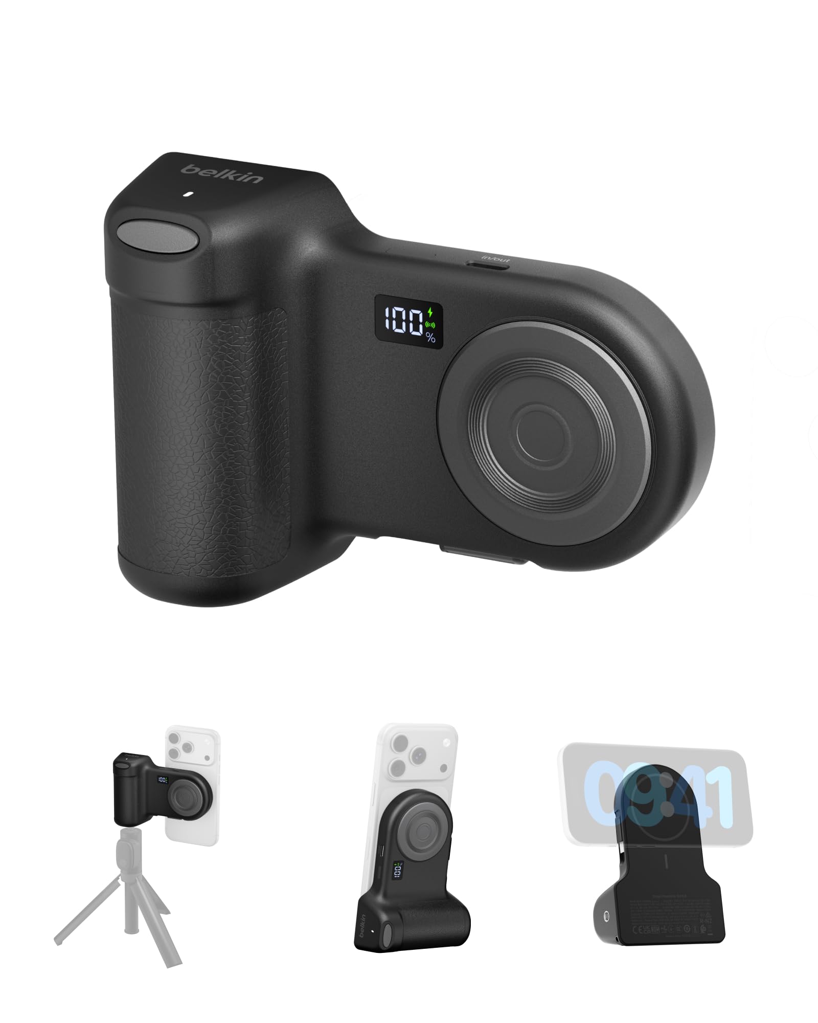 belkin-stage-powergrip-9300mah-magnet-powerbank-mit-kameragriff-schwarz image 1
