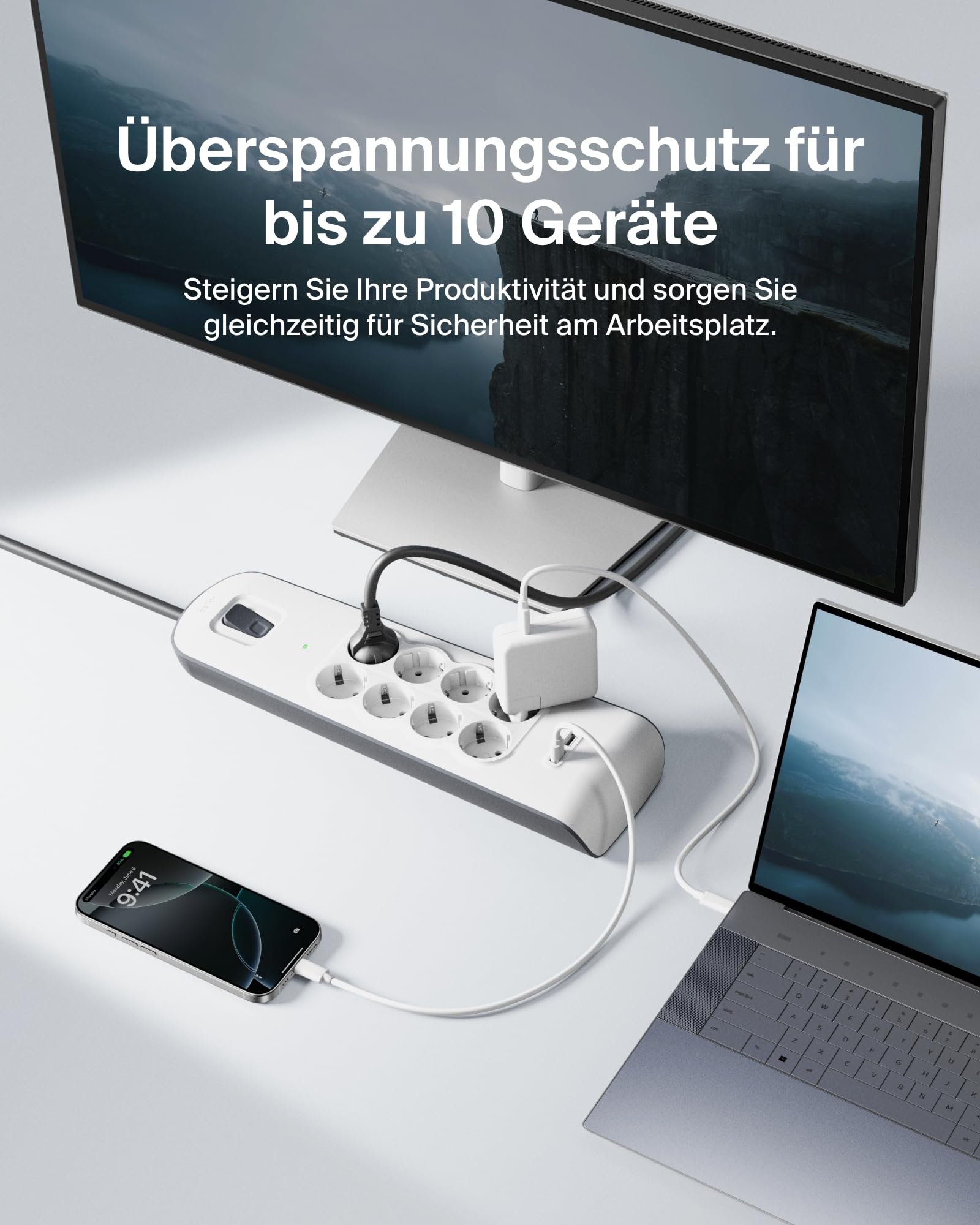 belkin-8-fach-steckdosenleiste-mit-berspannungsschutz-und-2x-usb-a-2-4a-2-m image 2