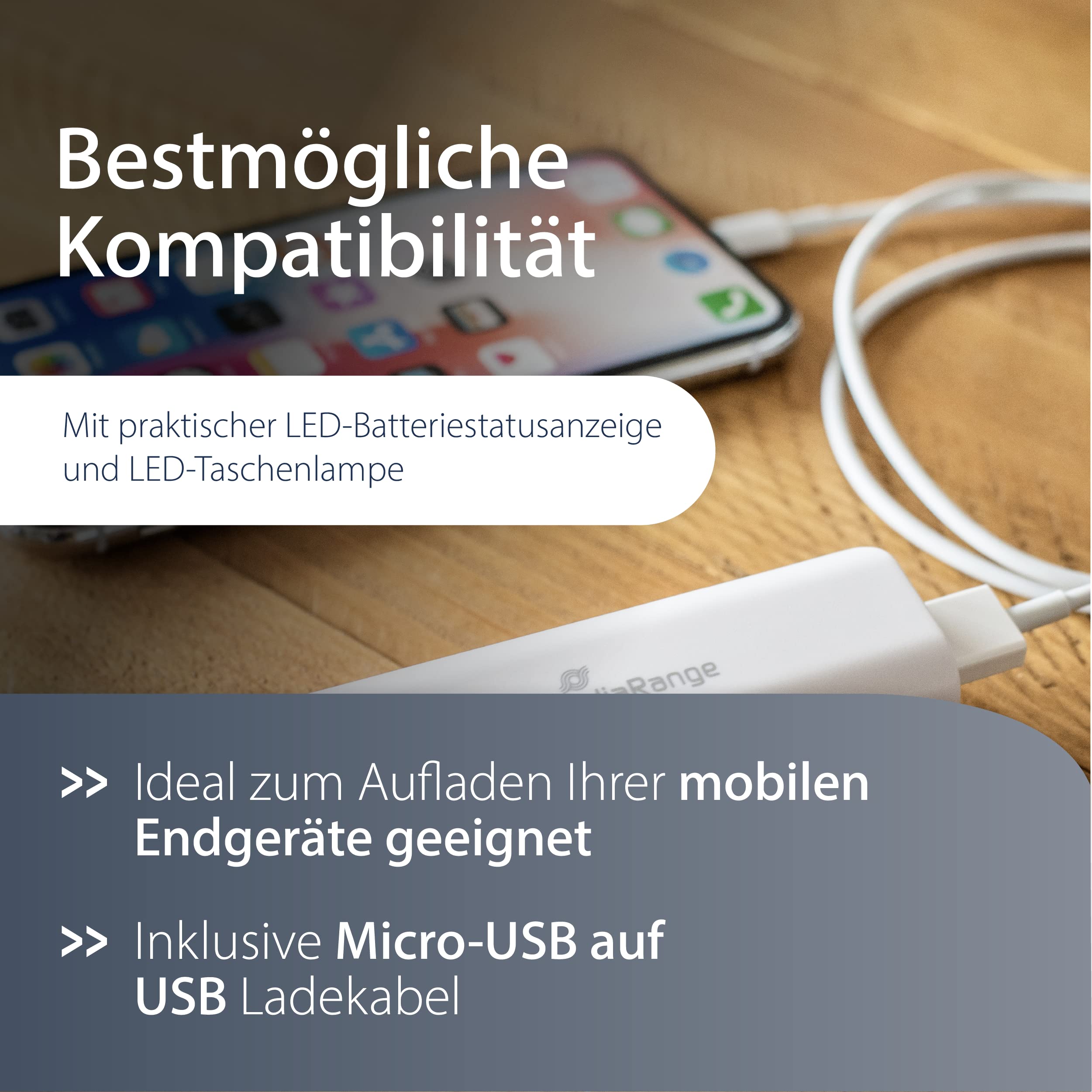 mediarange-powerbank-5-200-mah-mit-led-taschenlampe-usb-a-wei-grau image 4