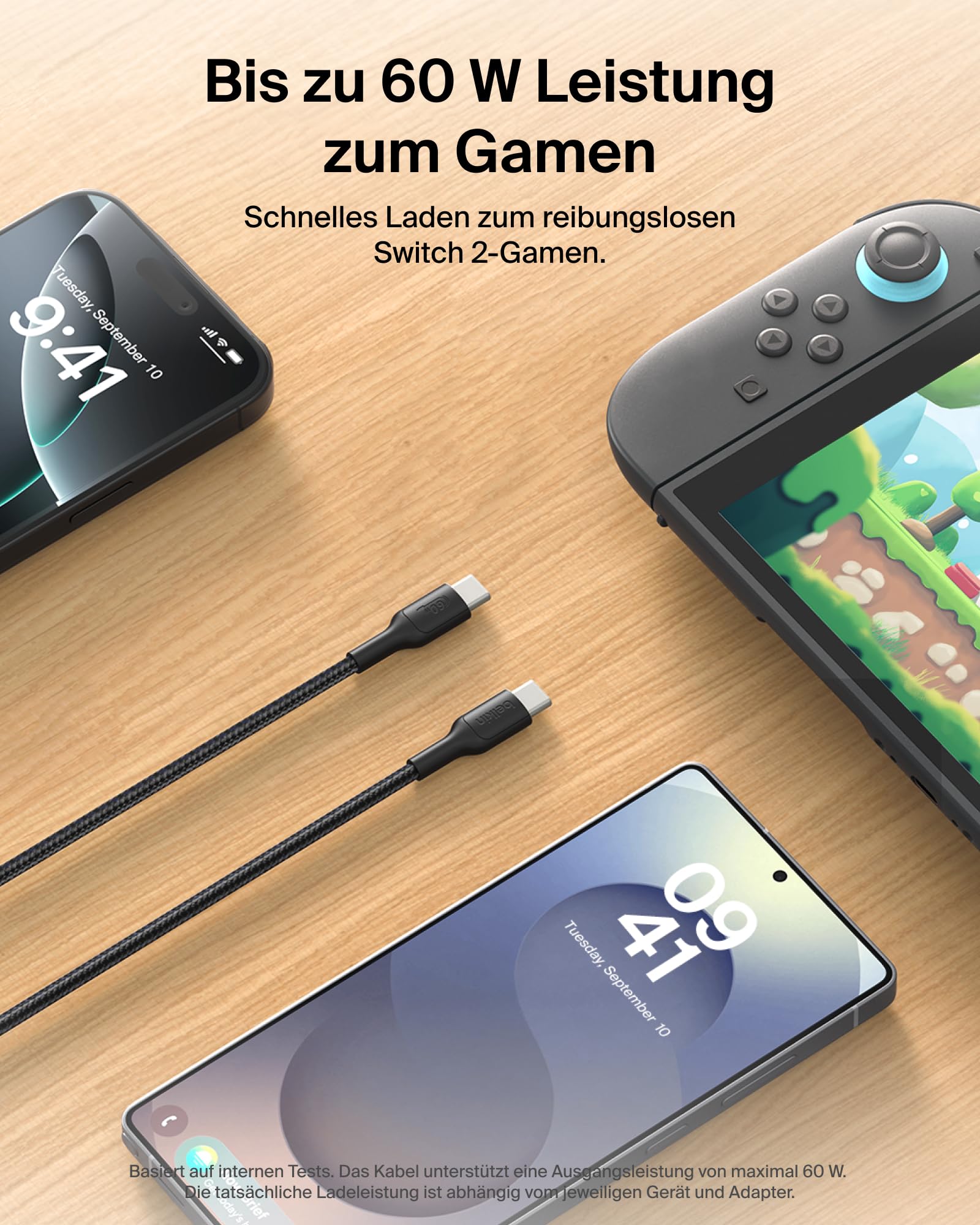 belkin-gaming-usb-c-auf-usb-c-kabel-60w-2m-geflochten-schwarz image 3