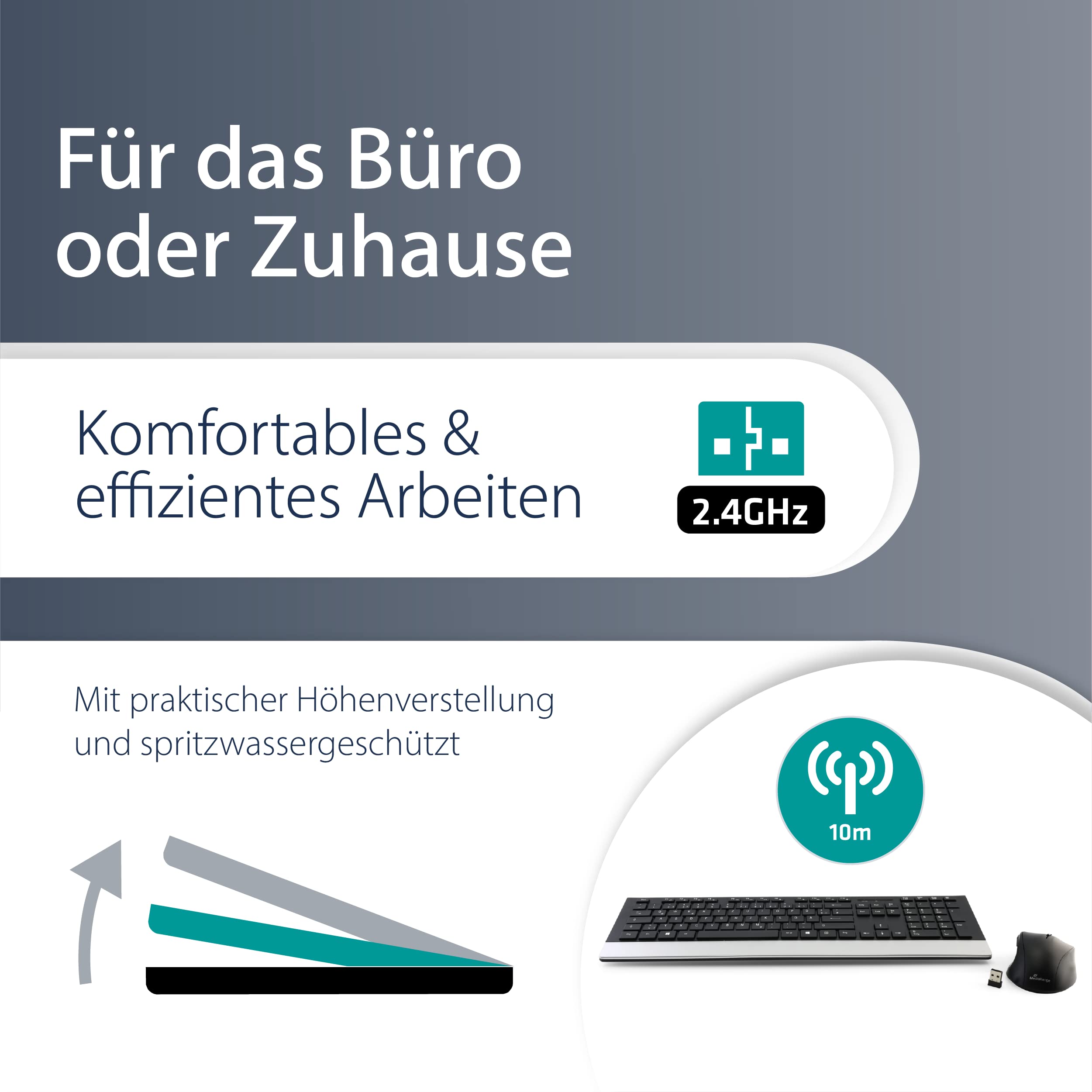 mediarange-highline-funk-tastatur-und-maus-set-qwertz-schwarz-silber image 3