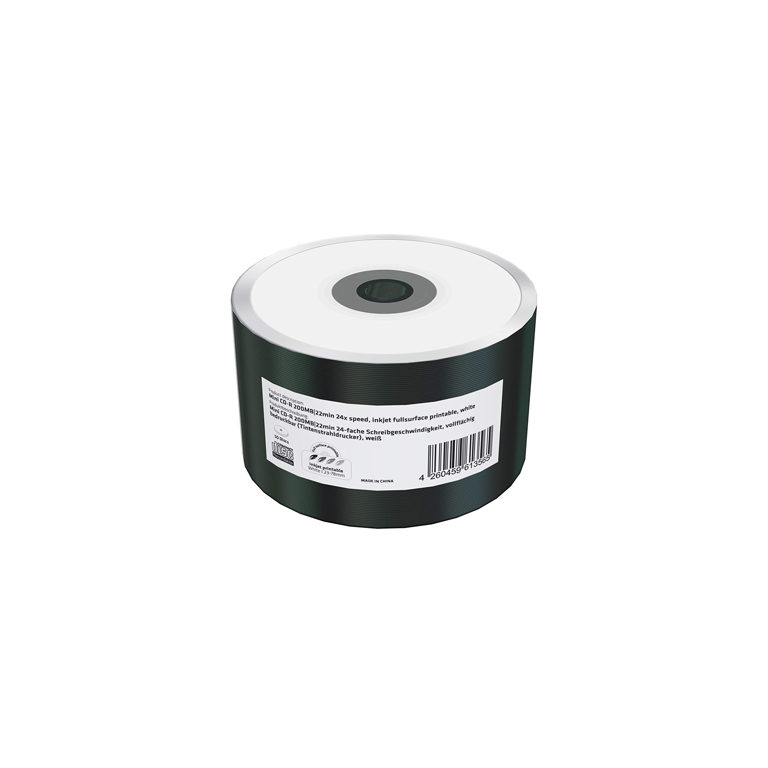 mediarange-mini-cd-r-80mm-200mb-50er-pack-inkjet-bedruckbar image 1