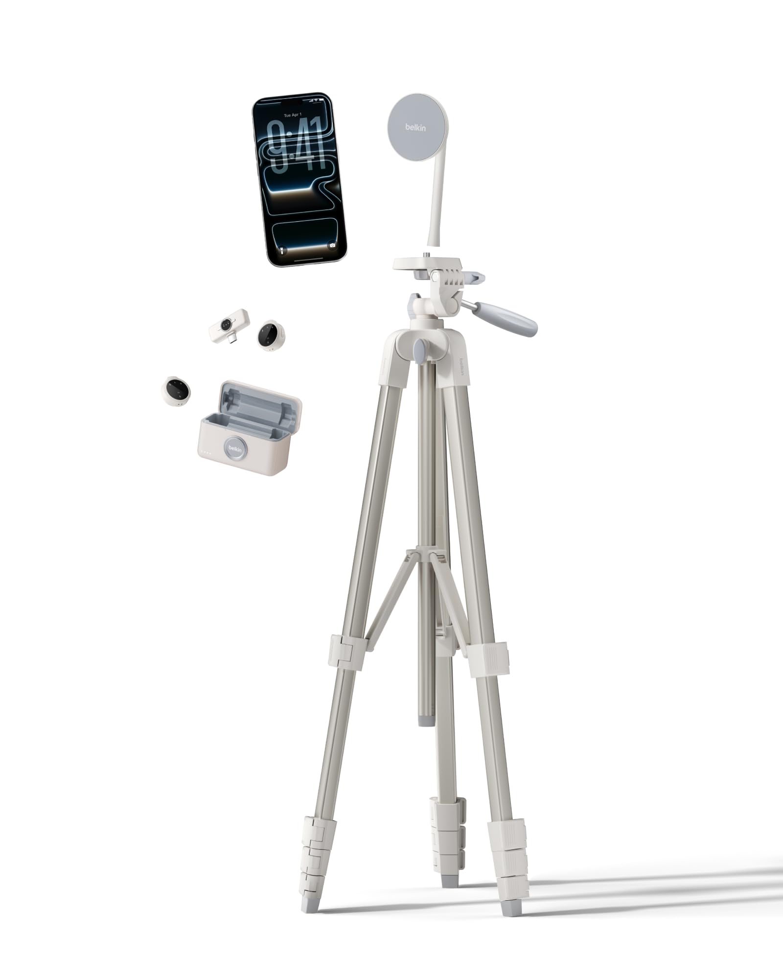 belkin-stage-creator-kit-vlogging-set-mit-stativ-0-43-1-7m-magnet-halter-2x-funk image 1