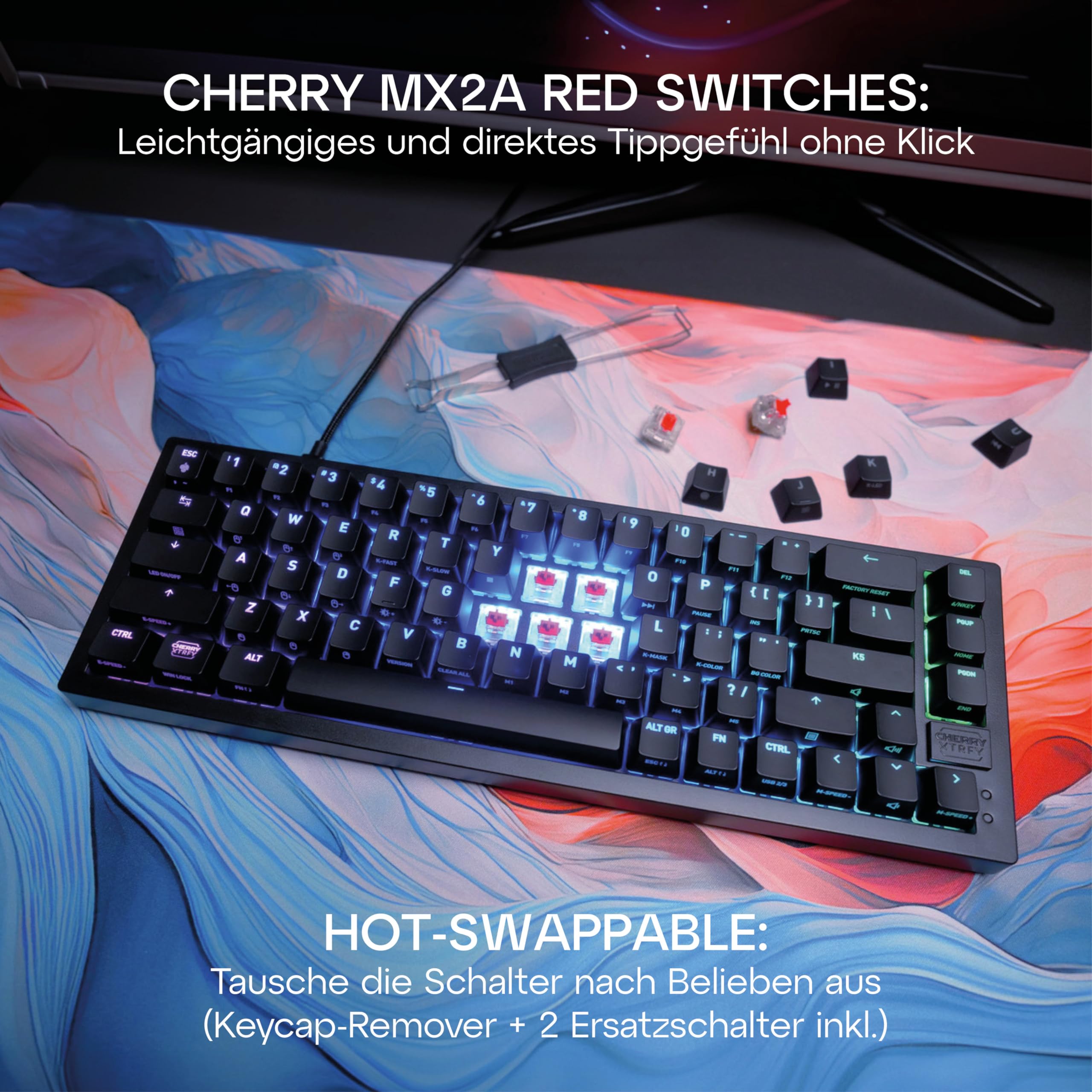 cherry-xtrfy-k5v2-compact-65-gaming-tastatur-qwertz-mx2a-red-schwarz image 3