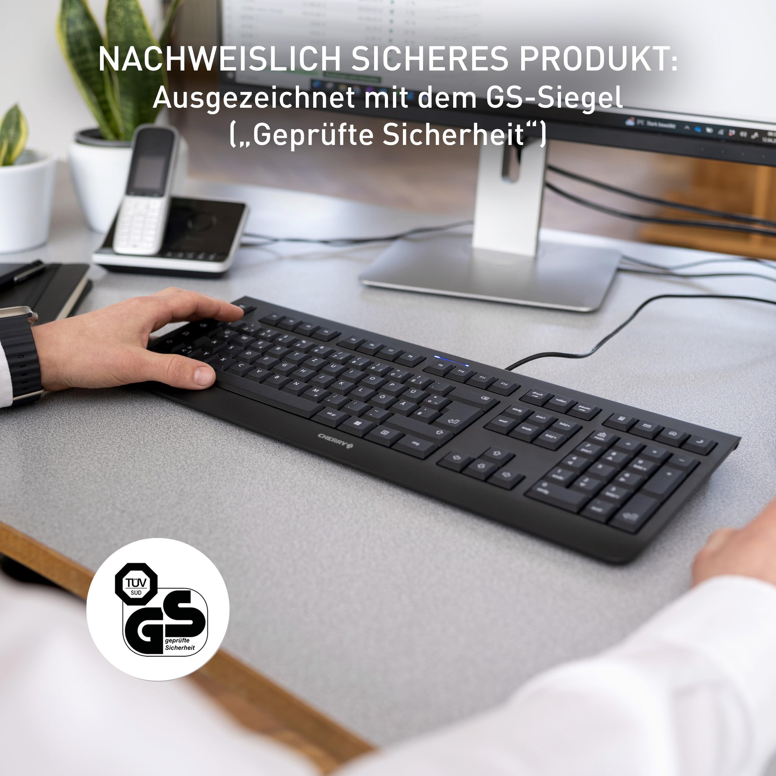 cherry-kc-1000-usb-tastatur-qwertz-flach-schwarz-mit-nummernblock image 7