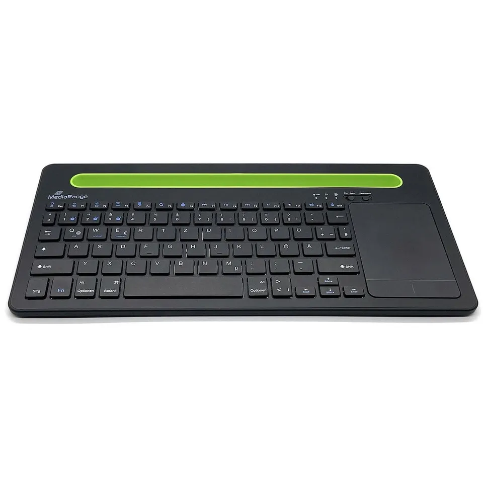 mediarange-funk-tastatur-qwertz-de-kompakt-78-tasten-mit-touchpad-gr-n image 1